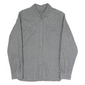 EDDIE BAUER Mens Grey Plain Cotton Blend Shirt M Long Sleeve Button Closure