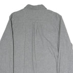 EDDIE BAUER Mens Grey Plain Cotton Blend Shirt M Long Sleeve Button Closure