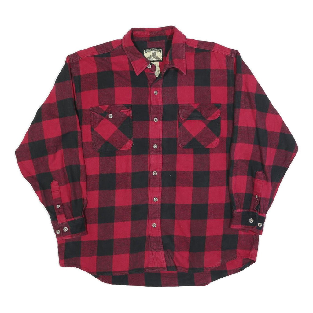 FIELD & STREAM Mens Red & Black Check Lumberjack Shirt XL Cotton Blend Casual