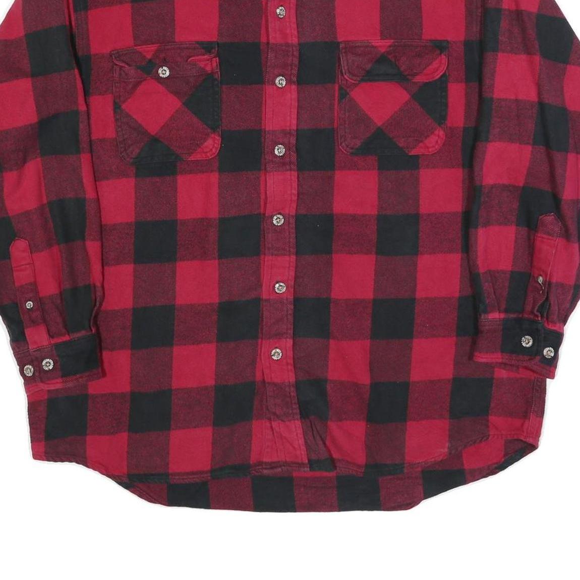 FIELD & STREAM Mens Red & Black Check Lumberjack Shirt XL Cotton Blend Casual