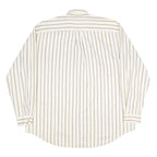 NAUTICA Mens Cream & Brown Striped Cotton Shirt XL Long Sleeve Casual Smart