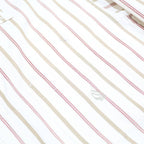 NAUTICA Mens Cream & Brown Striped Cotton Shirt XL Long Sleeve Casual Smart
