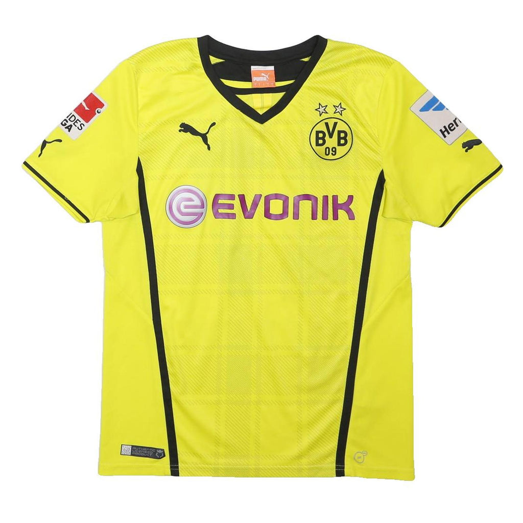 PUMA Mens Yellow Borussia Dortmund Aubameyang Football Shirt S Short Sleeve