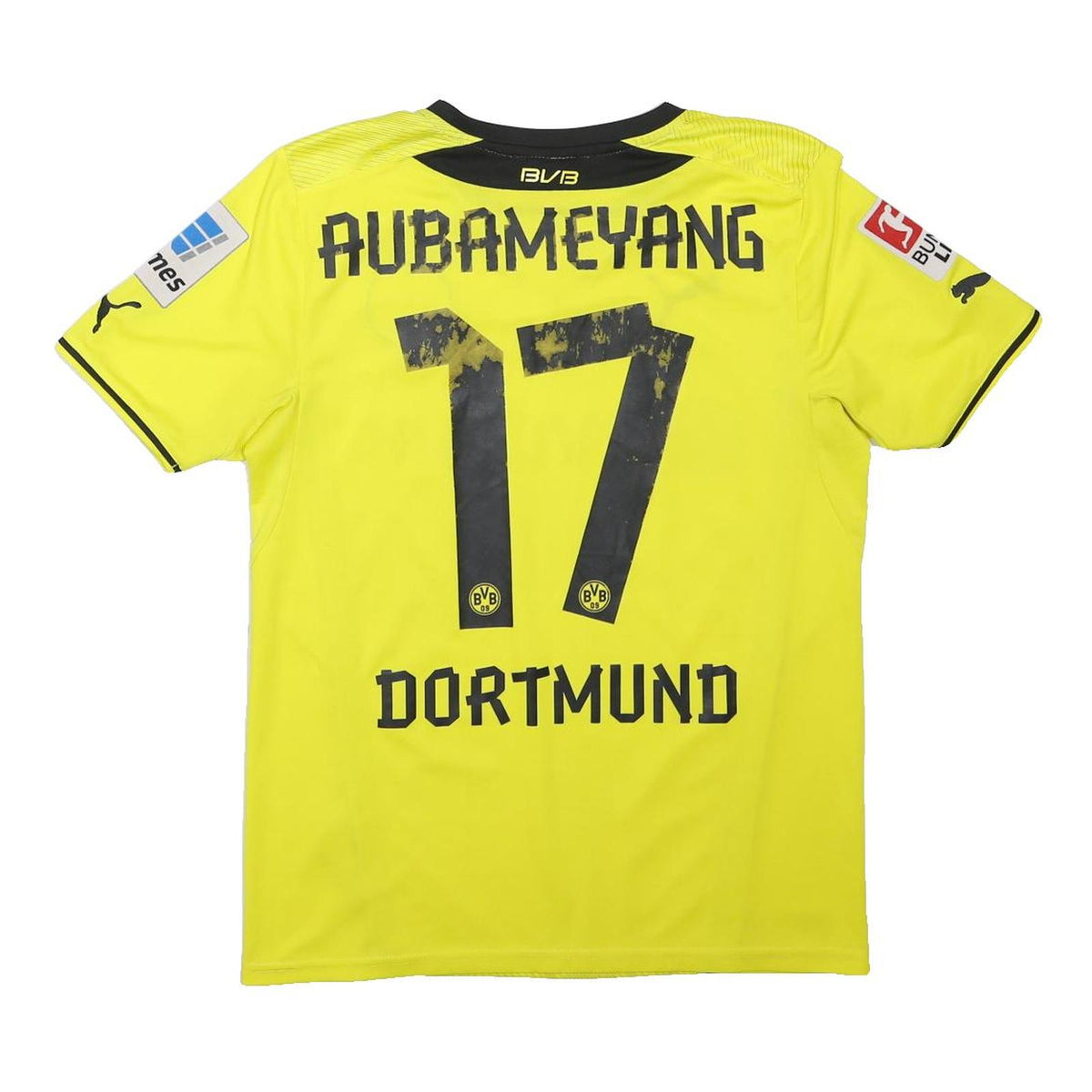 PUMA Mens Yellow Borussia Dortmund Aubameyang Football Shirt S Short Sleeve