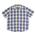 CARHARTT Mens Blue Beige & White Plaid Shirt 2XL Cotton Short Sleeve Casual