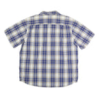 CARHARTT Mens Blue Beige & White Plaid Shirt 2XL Cotton Short Sleeve Casual
