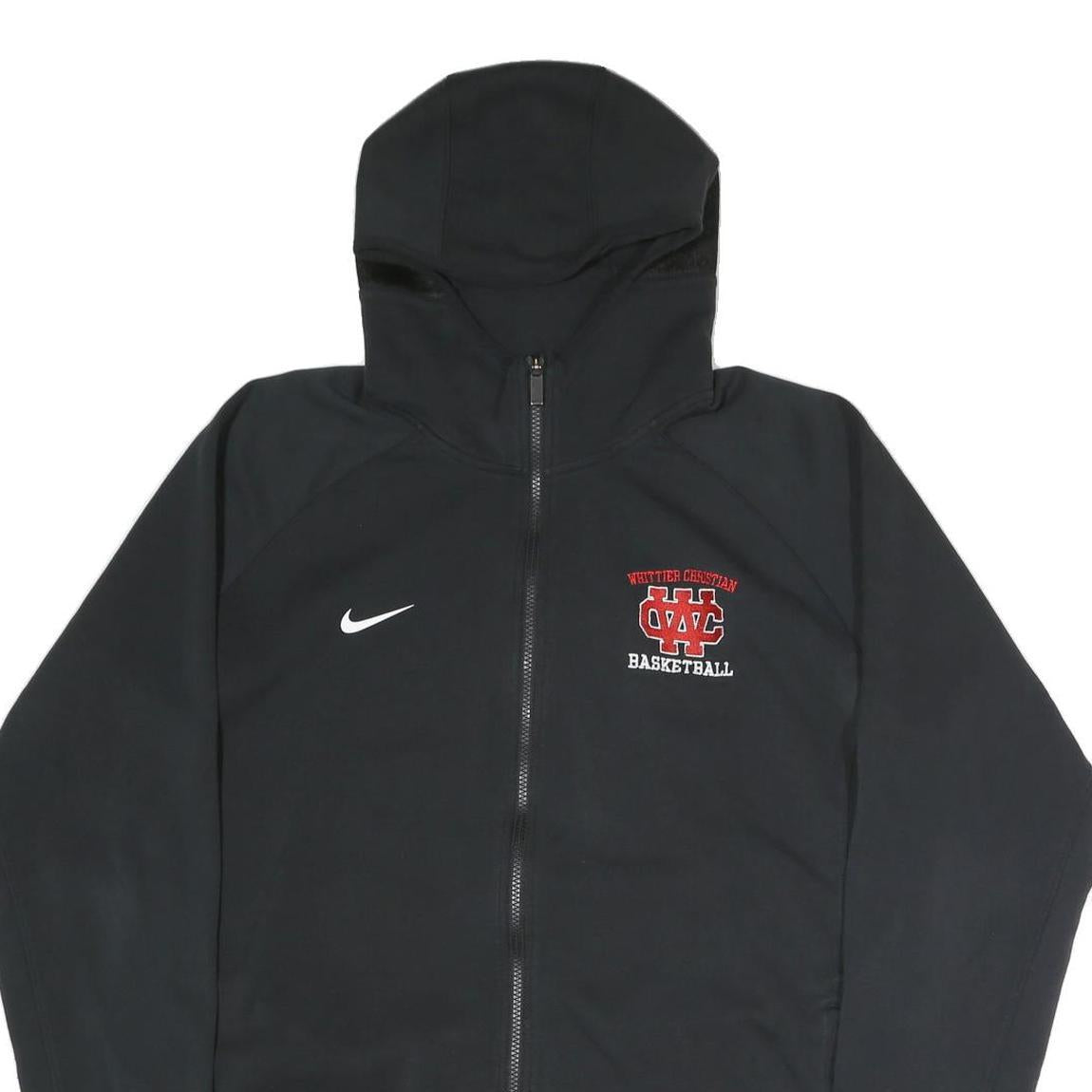 NIKE Mens Black Whittier Christian Basketball Full Zip Hoodie XL Sportswear