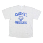 PORT & COMPANY Mens Grey Carmel Greyhounds Graphic T-Shirt M Short Sleeve Crew