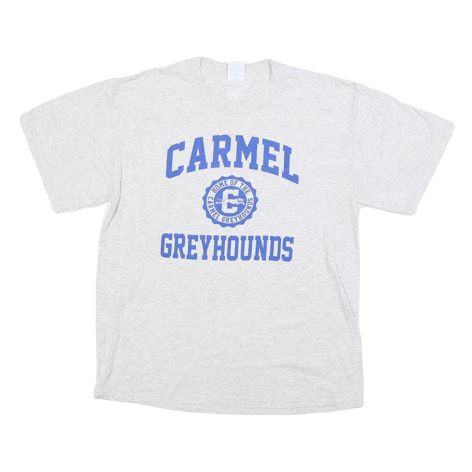 PORT & COMPANY Mens Grey Carmel Greyhounds Graphic T-Shirt M Short Sleeve Crew