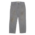 CARHARTT Mens Cotton Blend Grey Relaxed Fit Straight Trousers W30 L25 Workwear