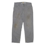 CARHARTT Mens Cotton Blend Grey Relaxed Fit Straight Trousers W30 L25 Workwear