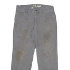 CARHARTT Mens Cotton Blend Grey Relaxed Fit Straight Trousers W30 L25 Workwear