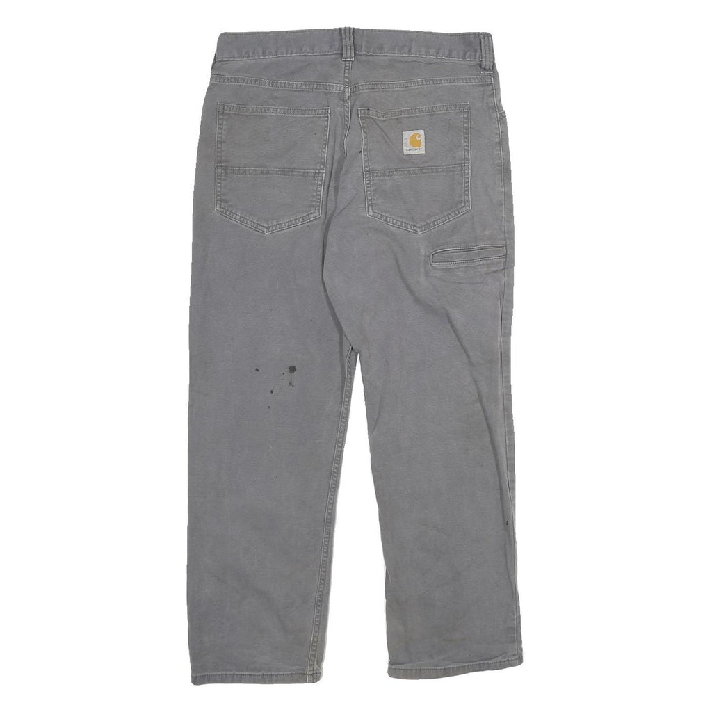 CARHARTT Mens Cotton Blend Grey Relaxed Fit Straight Trousers W30 L25 Workwear