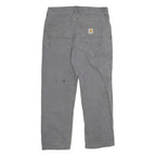 CARHARTT Mens Cotton Blend Grey Relaxed Fit Straight Trousers W30 L25 Workwear
