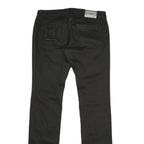 PHARD Womens Black Regular Fit Straight Cotton Blend Trousers W34 L36 Casual