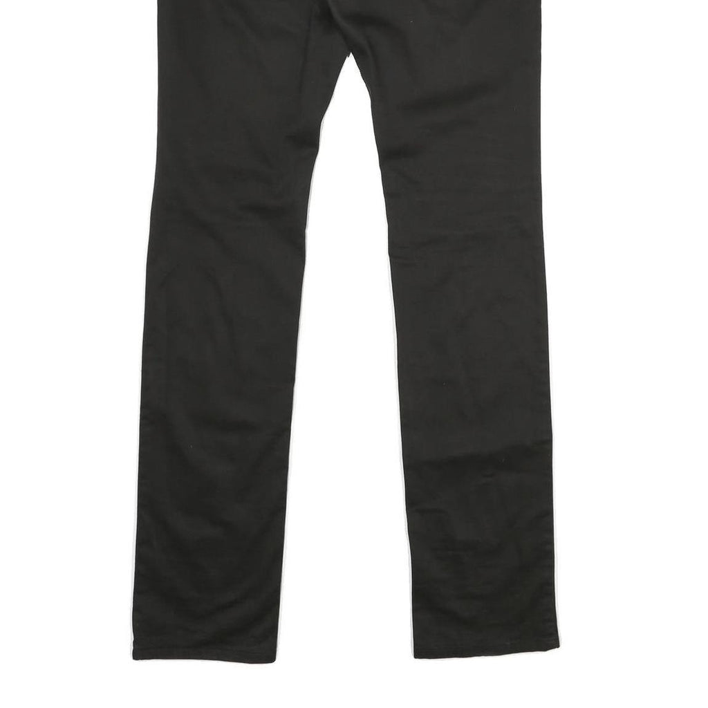 PHARD Womens Black Regular Fit Straight Cotton Blend Trousers W34 L36 Casual