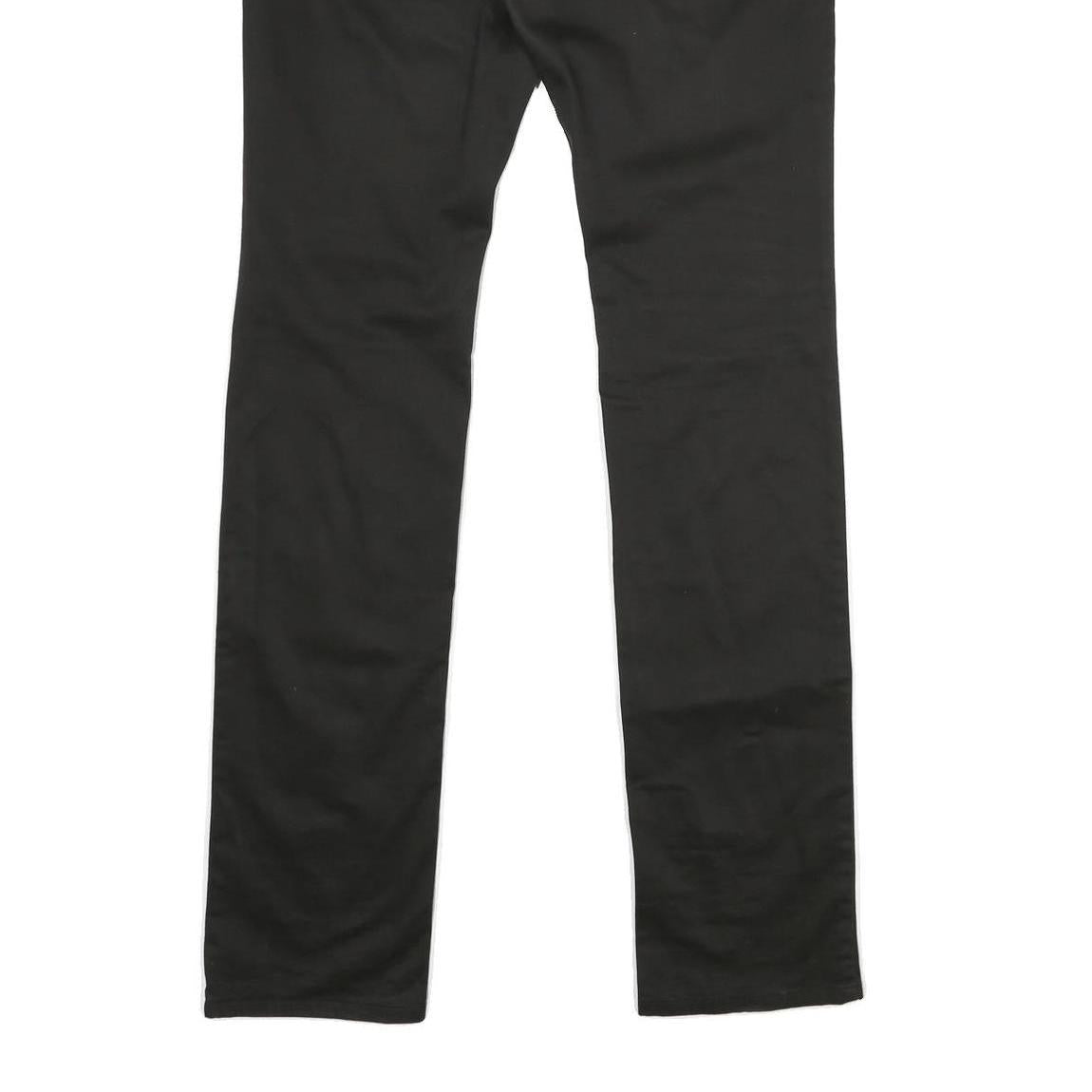 PHARD Womens Black Regular Fit Straight Cotton Blend Trousers W34 L36 Casual