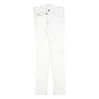 DIESEL Womens White Slim Skinny Denim Jeans Cotton Blend W27 L34 Zip Pocket