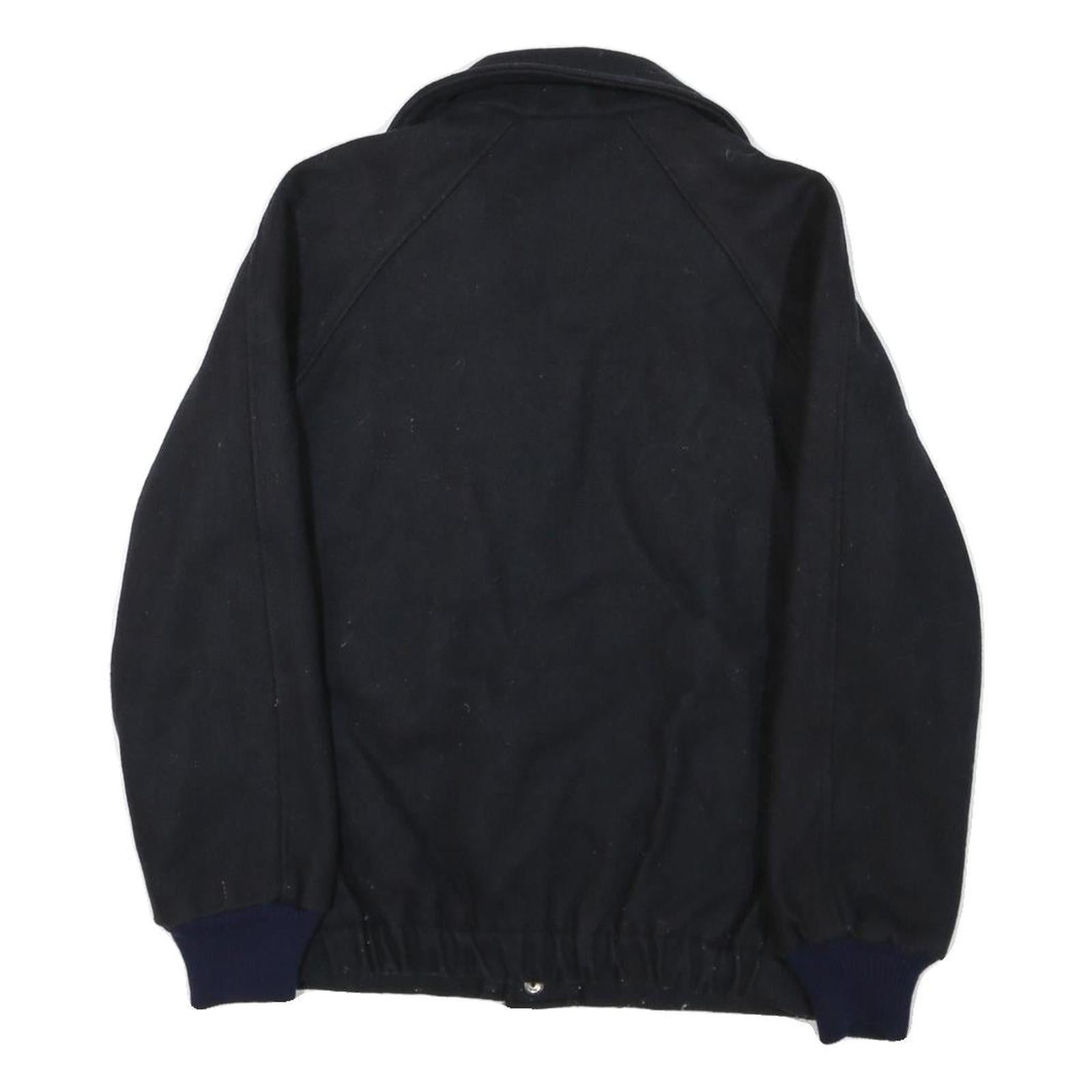 WEINSTOCKS Mens Black Cotton Blend Bomber Jacket S Woven Zip Up Casual