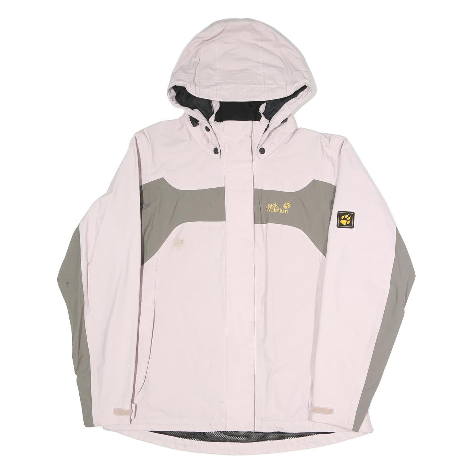 JACK WOLFSKIN Womens Beige & Grey Outdoor Jacket UK 12 Polyester Blend Zip