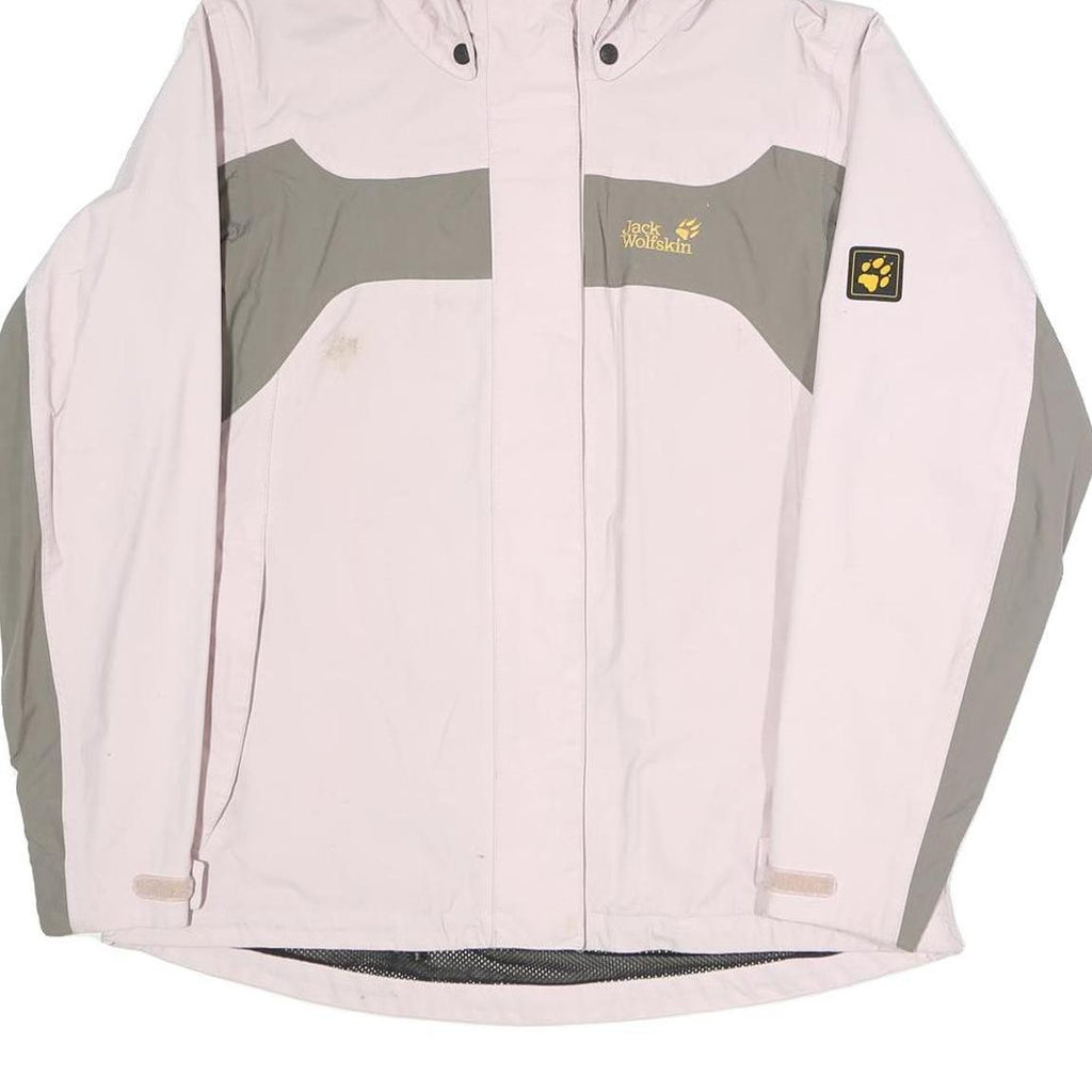 JACK WOLFSKIN Womens Beige & Grey Outdoor Jacket UK 12 Polyester Blend Zip