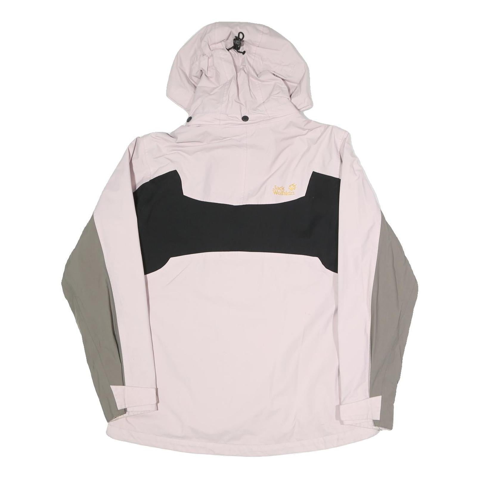 JACK WOLFSKIN Womens Beige & Grey Outdoor Jacket UK 12 Polyester Blend Zip