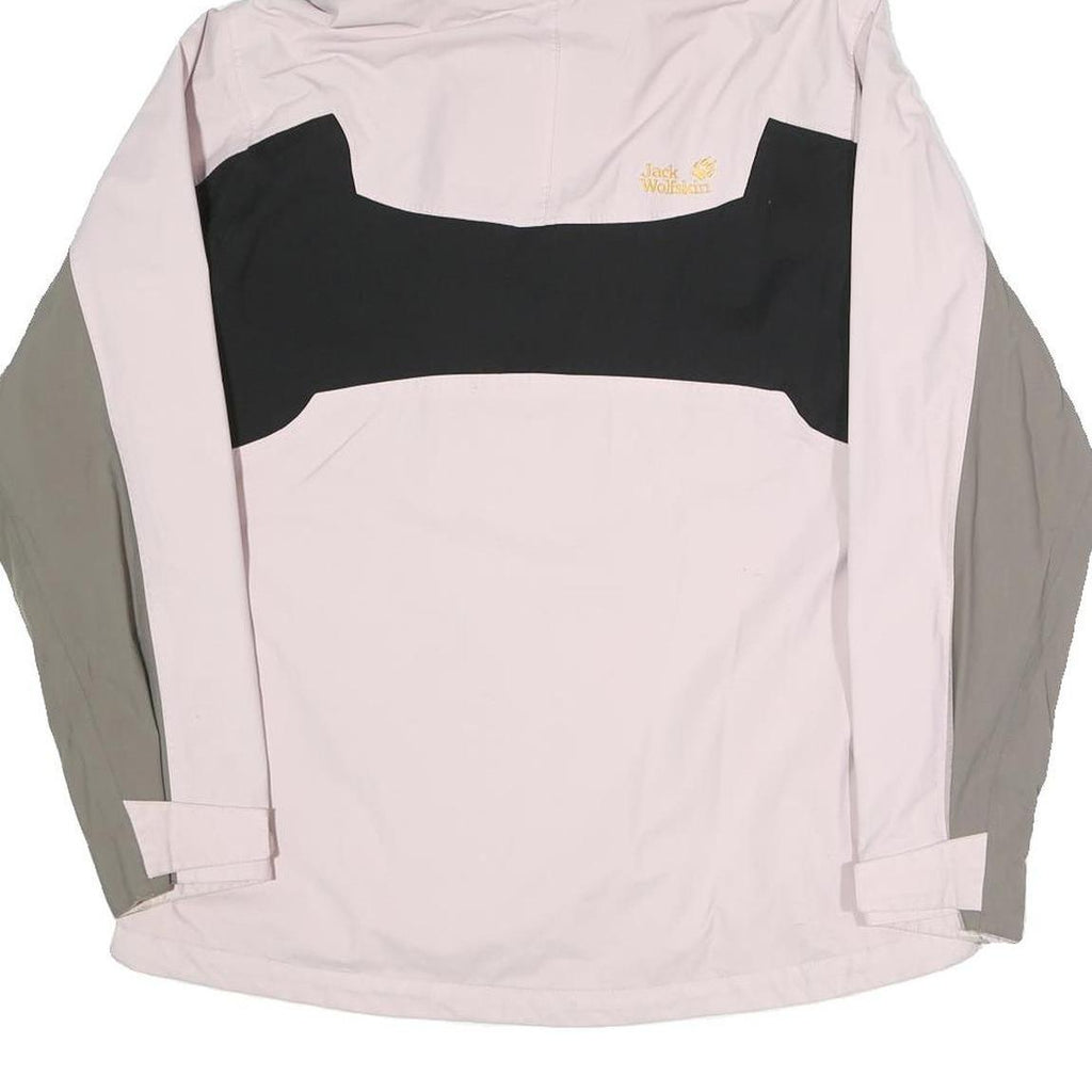 JACK WOLFSKIN Womens Beige & Grey Outdoor Jacket UK 12 Polyester Blend Zip