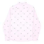 TOMMY HILFIGER Mens Pink Shirt M Cotton Button-Down Long Sleeve Shark Print