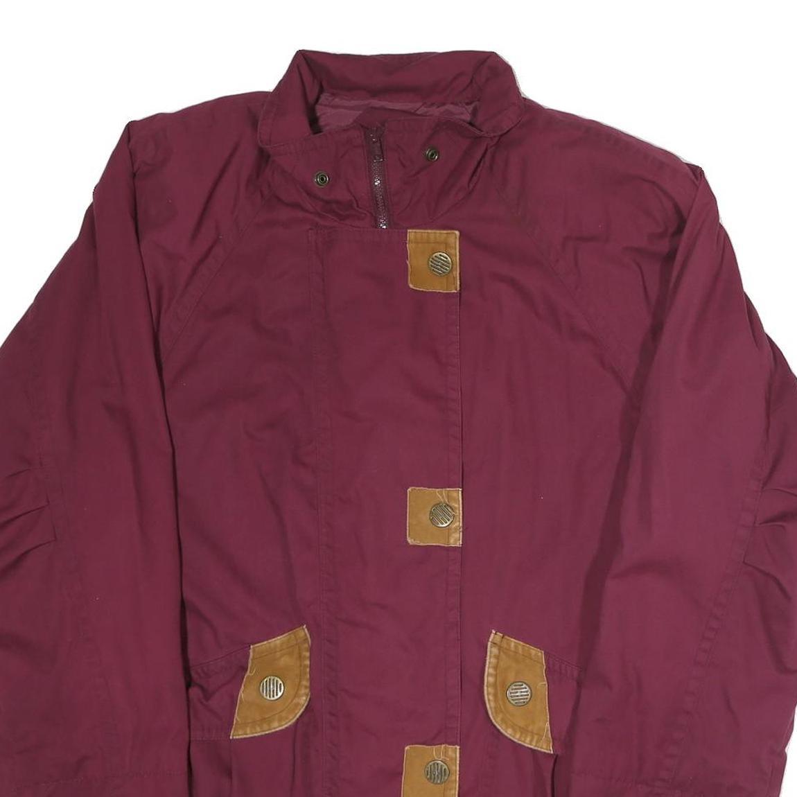 CURRENT SEEN Womens Maroon Jacket M Cotton Blend Zip Plain Casual Lightweight