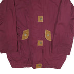 CURRENT SEEN Womens Maroon Jacket M Cotton Blend Zip Plain Casual Lightweight