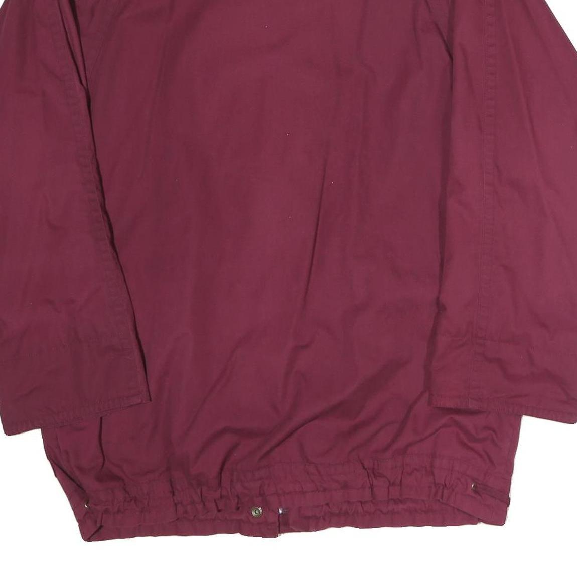 CURRENT SEEN Womens Maroon Jacket M Cotton Blend Zip Plain Casual Lightweight