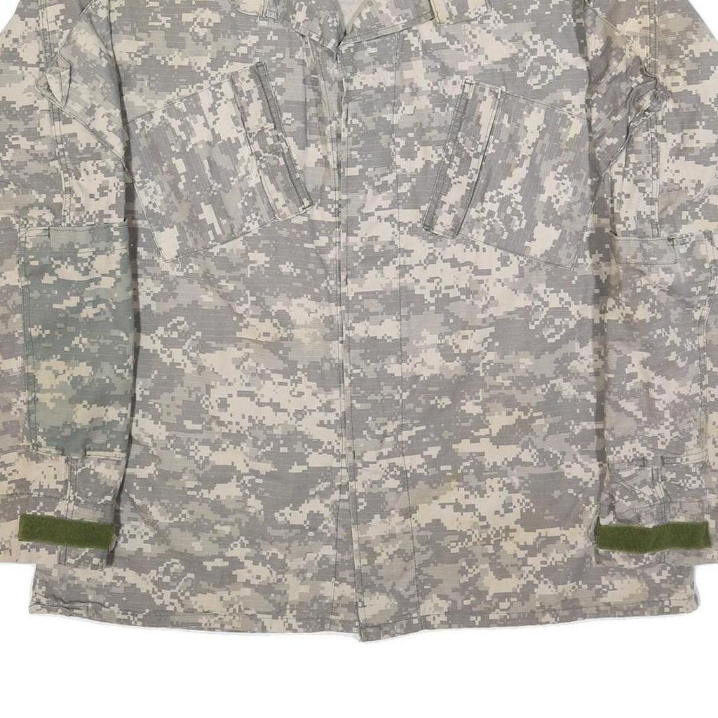 TRU-SPEC Mens Grey Camouflage Button Jacket XL Cotton Blend Military Combat