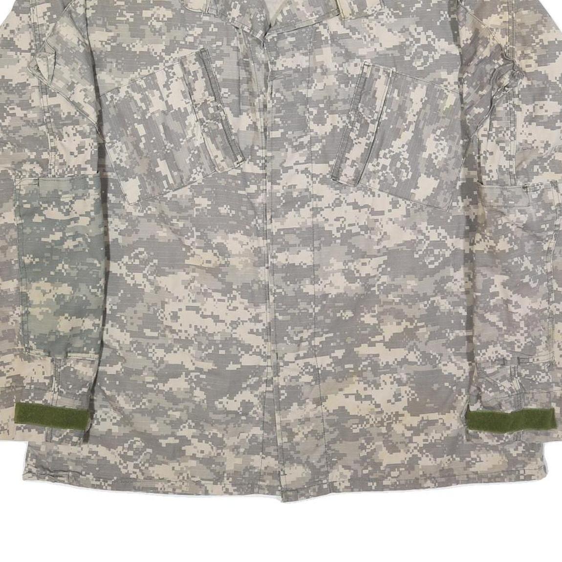 TRU-SPEC Mens Grey Camouflage Button Jacket XL Cotton Blend Military Combat