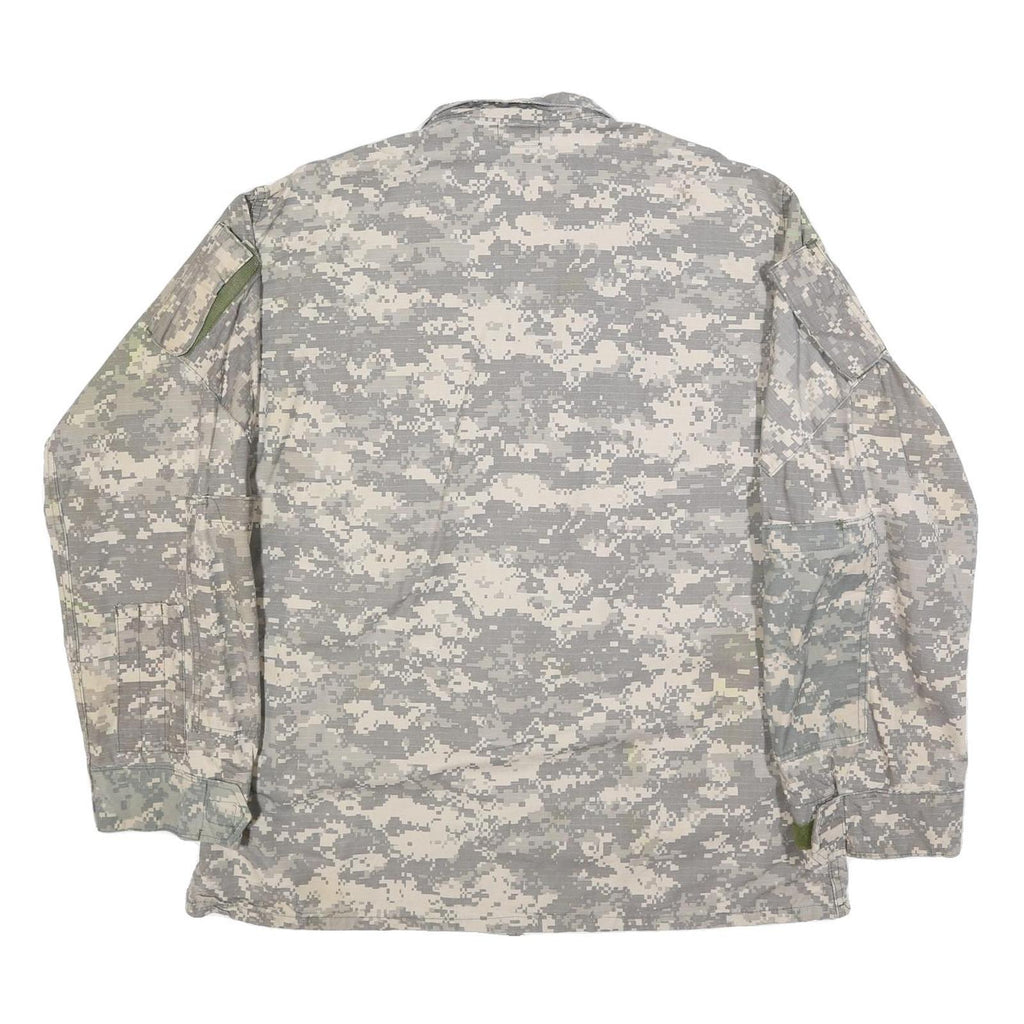 TRU-SPEC Mens Grey Camouflage Button Jacket XL Cotton Blend Military Combat