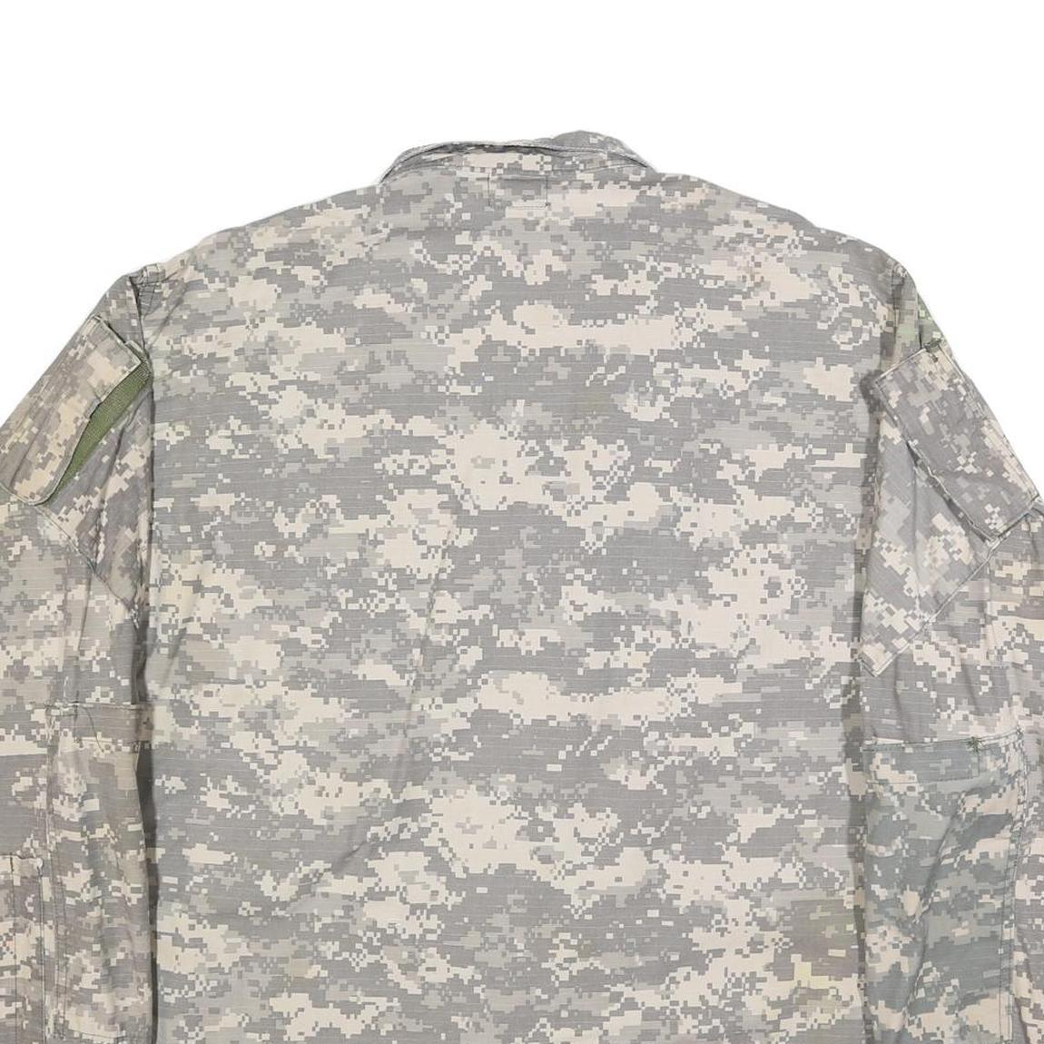 TRU-SPEC Mens Grey Camouflage Button Jacket XL Cotton Blend Military Combat