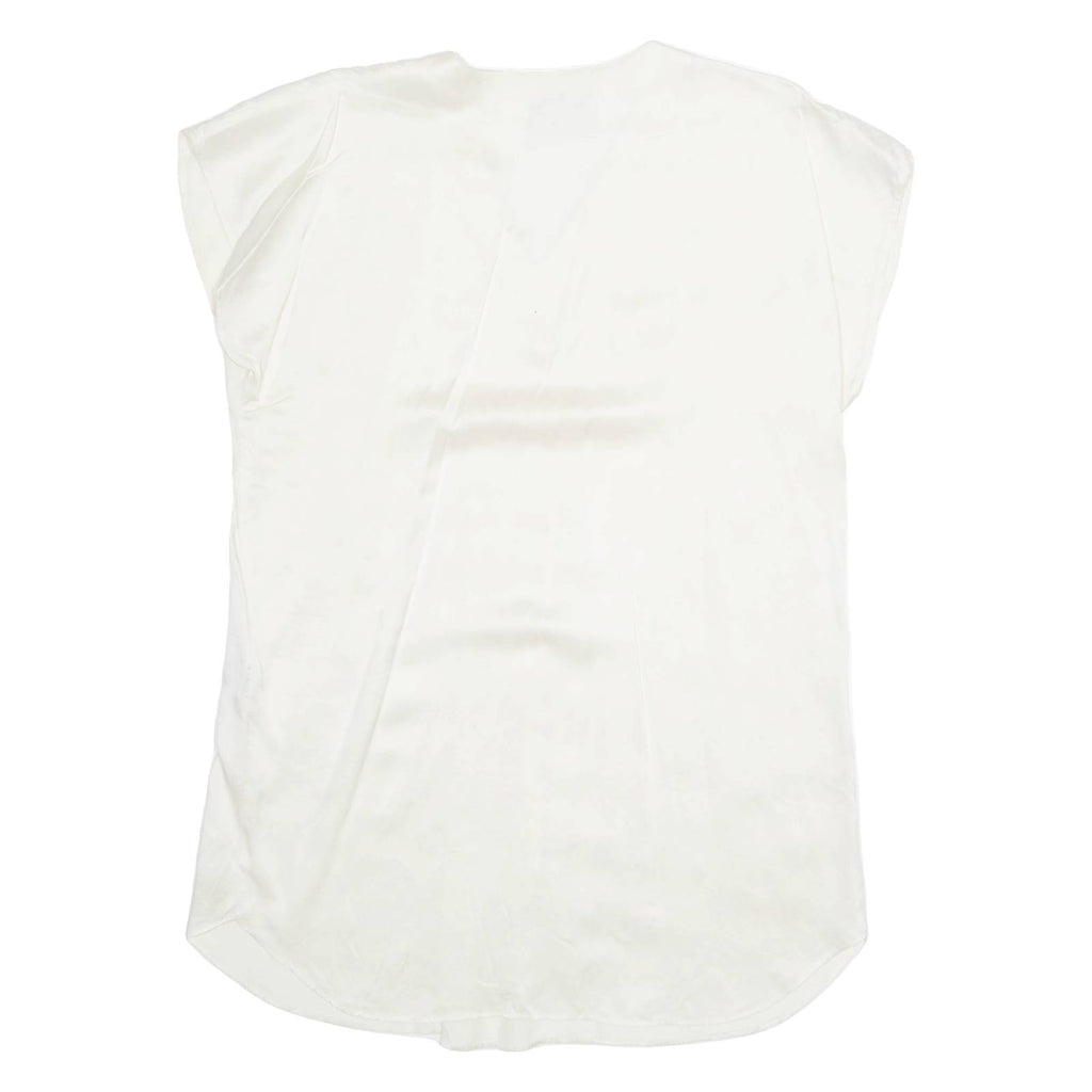 INSPIRATION Womens Top Cream V-Neck Sleeveless Suede M