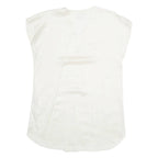 INSPIRATION Womens Top Cream V-Neck Sleeveless Suede M