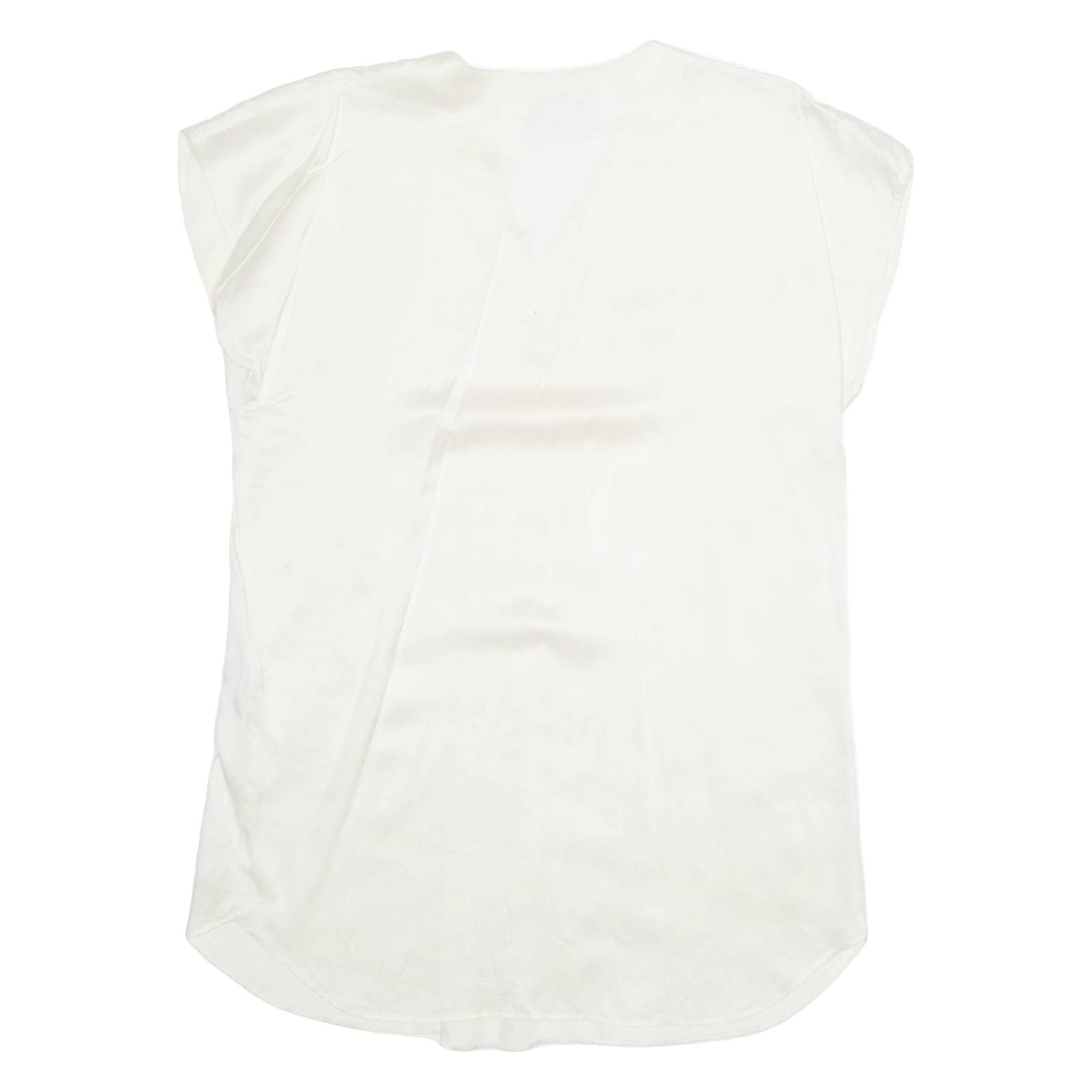 INSPIRATION Womens Top Cream V-Neck Sleeveless Suede M