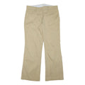 TOMMY HILFIGER Womens Cotton Blend Beige Relaxed Straight Trousers W35 L31
