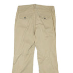 TOMMY HILFIGER Womens Cotton Blend Beige Relaxed Straight Trousers W35 L31