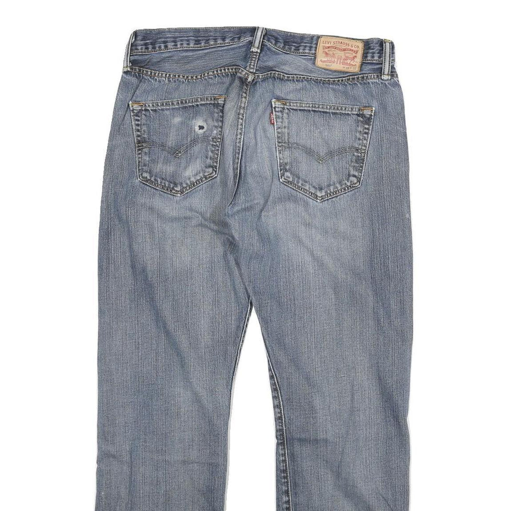 LEVI'S 501 Mens Jeans Blue Regular Straight Denim Medium W34 L32 Classic Button