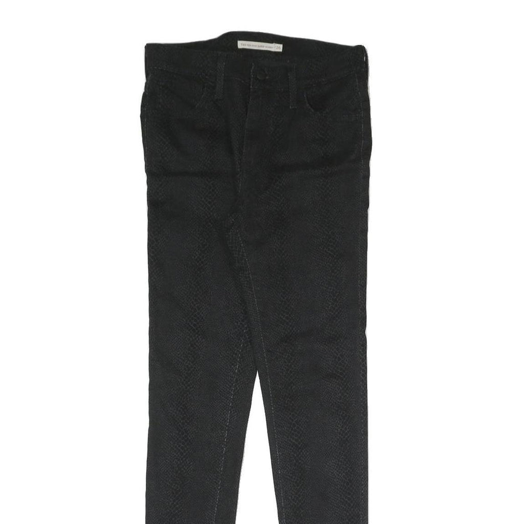 LEVI'S Womens Black Slim Slim Fit Skinny Trousers W26 L29 Cotton Blend Zip
