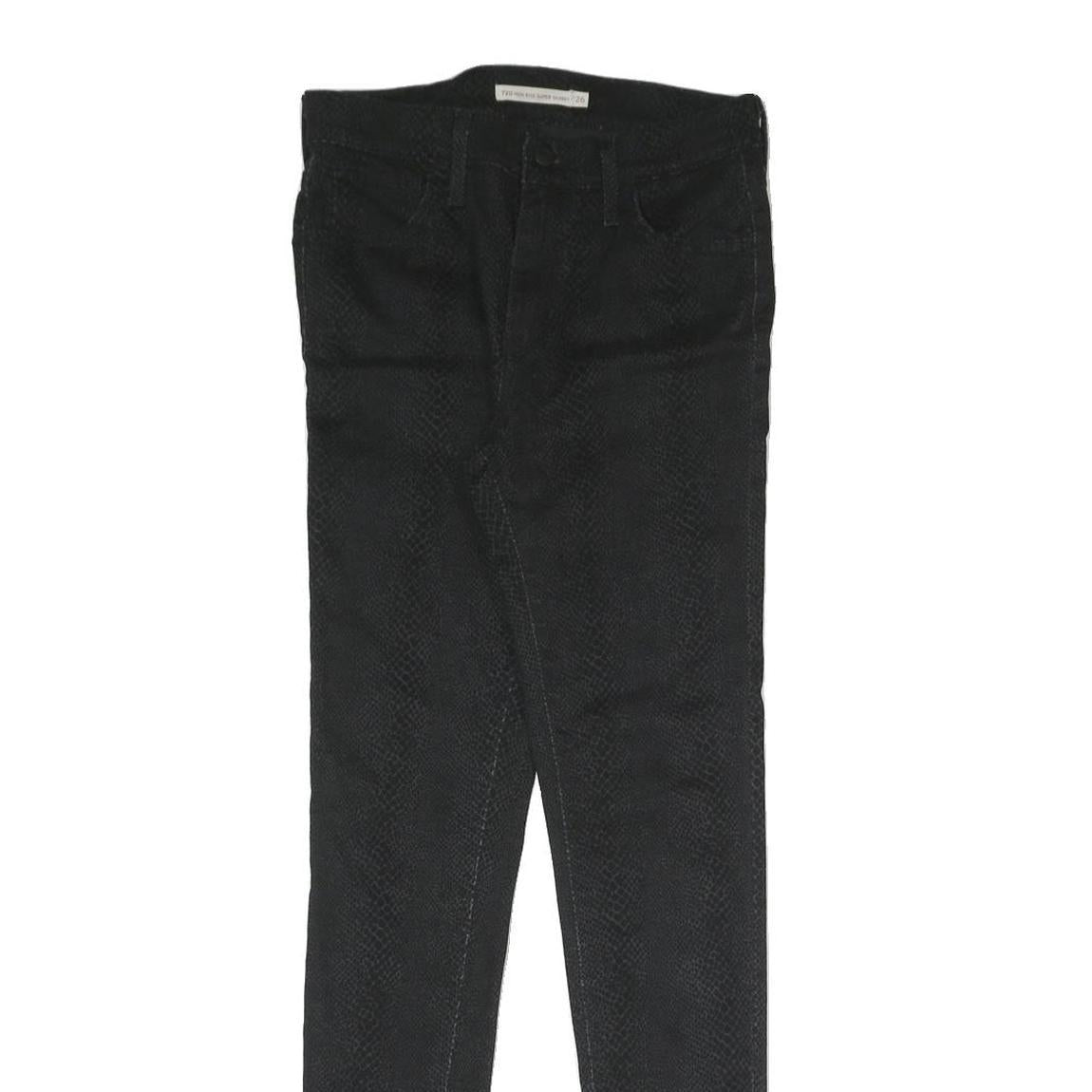 LEVI'S Womens Black Slim Slim Fit Skinny Trousers W26 L29 Cotton Blend Zip