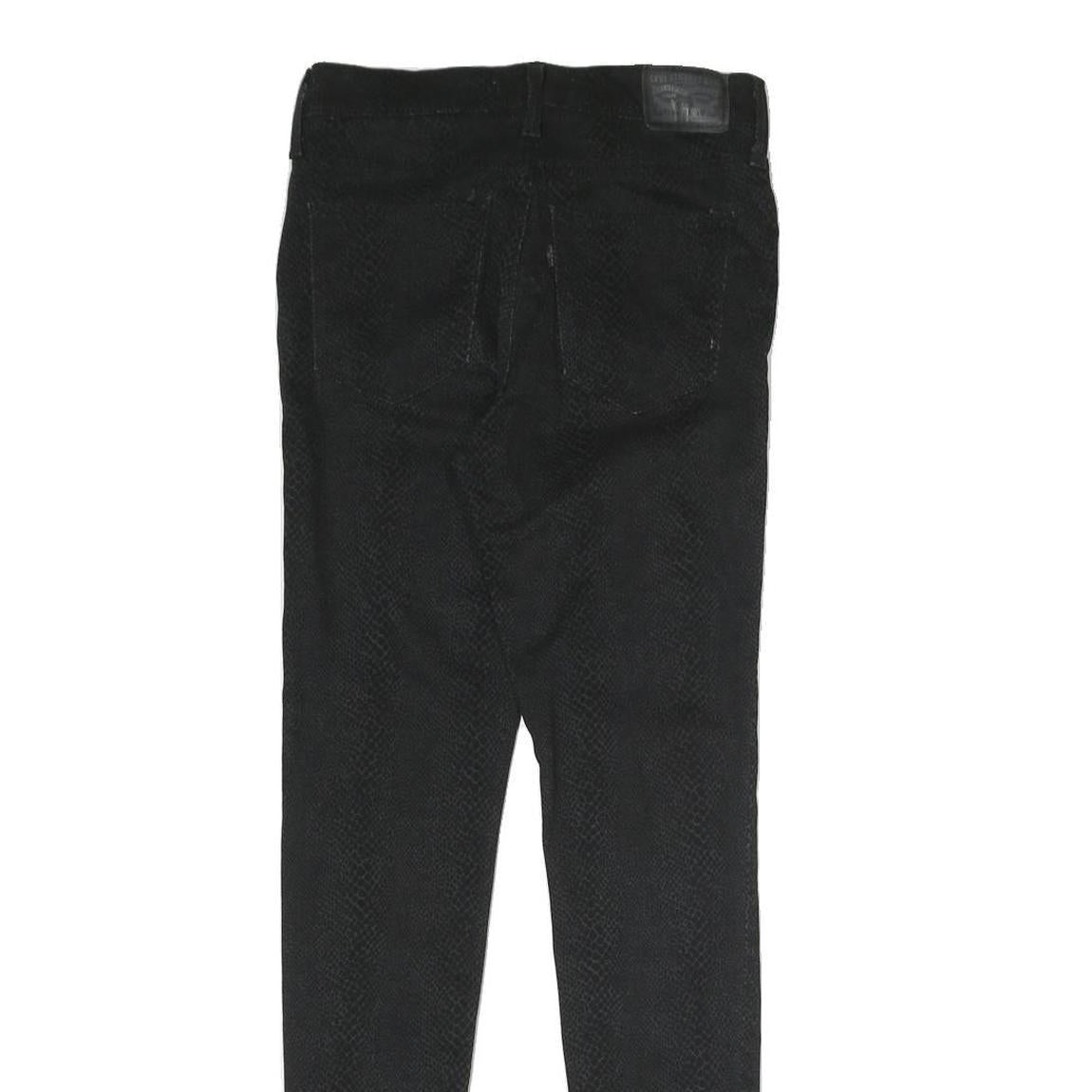 LEVI'S Womens Black Slim Slim Fit Skinny Trousers W26 L29 Cotton Blend Zip