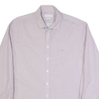 CALVIN KLEIN Fitted Mens Shirt Red Spotted Long Sleeve L