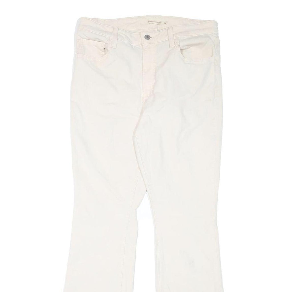LEVI'S Womens Cotton Blend White Regular Tapered Trousers W32 L30 Classic Fit