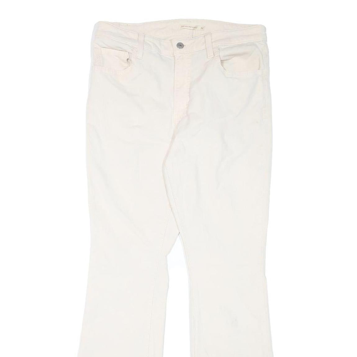 LEVI'S Womens Cotton Blend White Regular Tapered Trousers W32 L30 Classic Fit