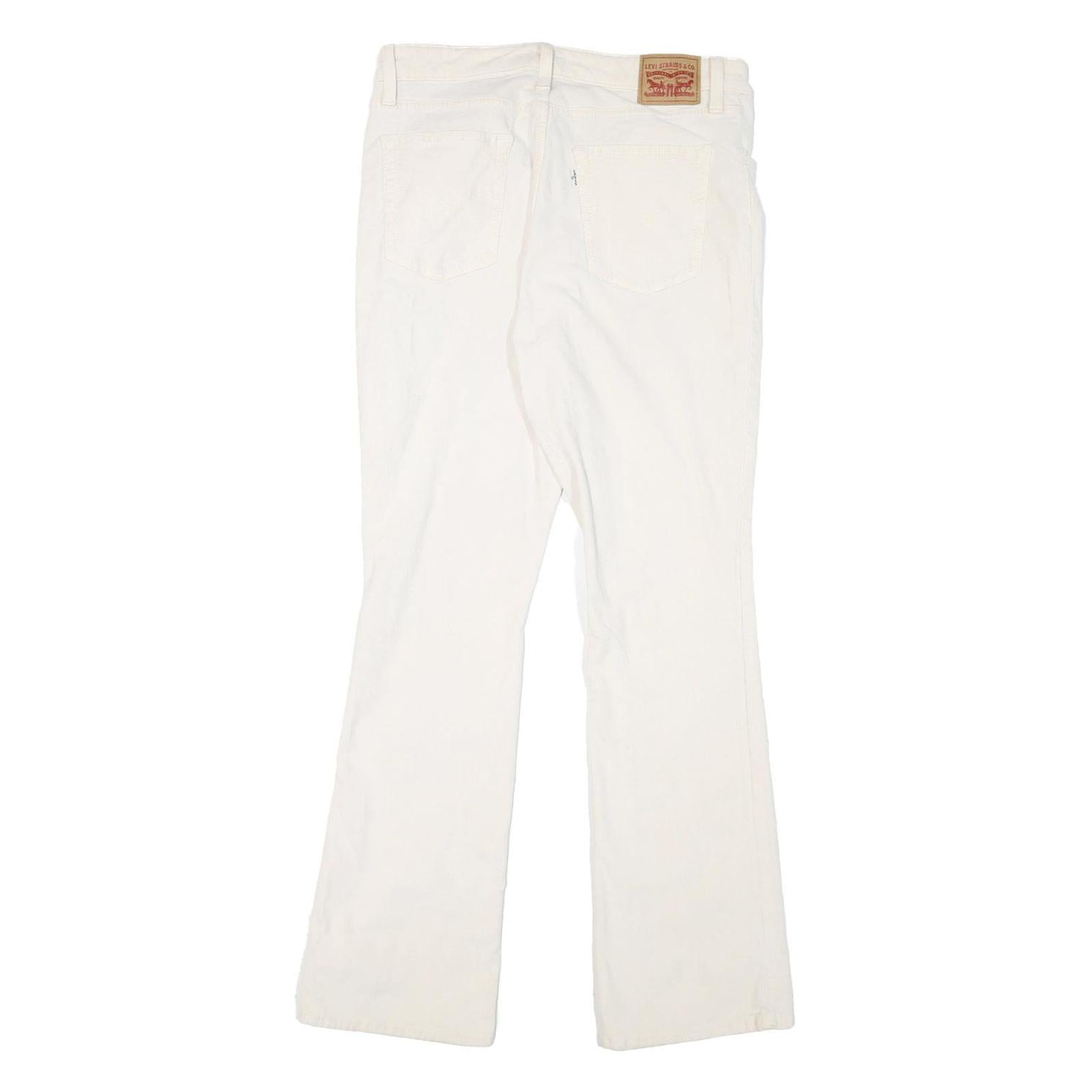 LEVI'S Womens Cotton Blend White Regular Tapered Trousers W32 L30 Classic Fit