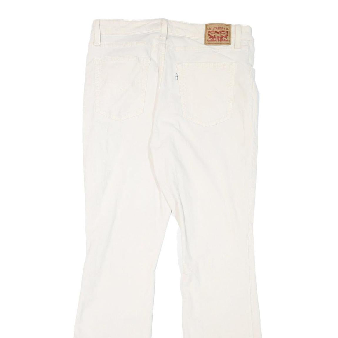 LEVI'S Womens Cotton Blend White Regular Tapered Trousers W32 L30 Classic Fit
