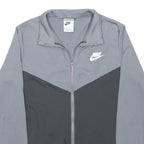 NIKE Boys Grey & Black Zip Up Jacket L Polyester Blend Sports Casual